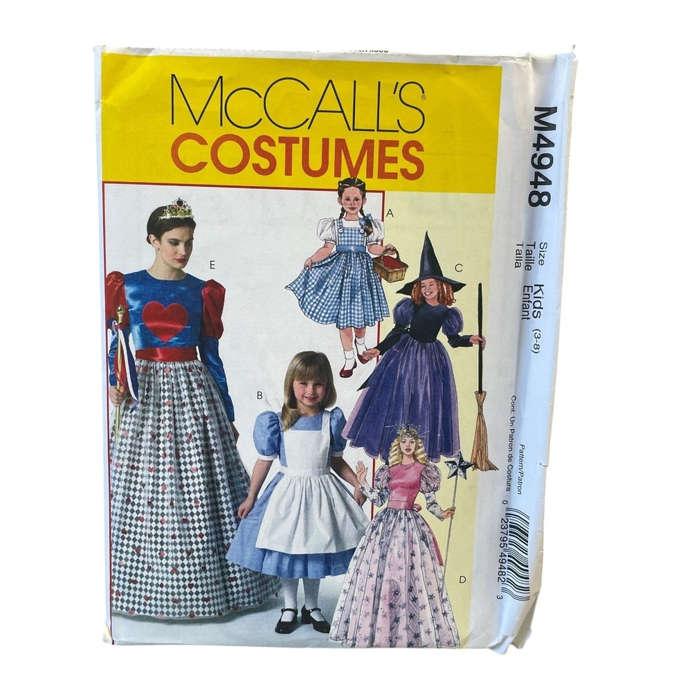 McCALL'S M4948 Kids Costumes Dress Size 3-8 Vintage Sewing Pattern